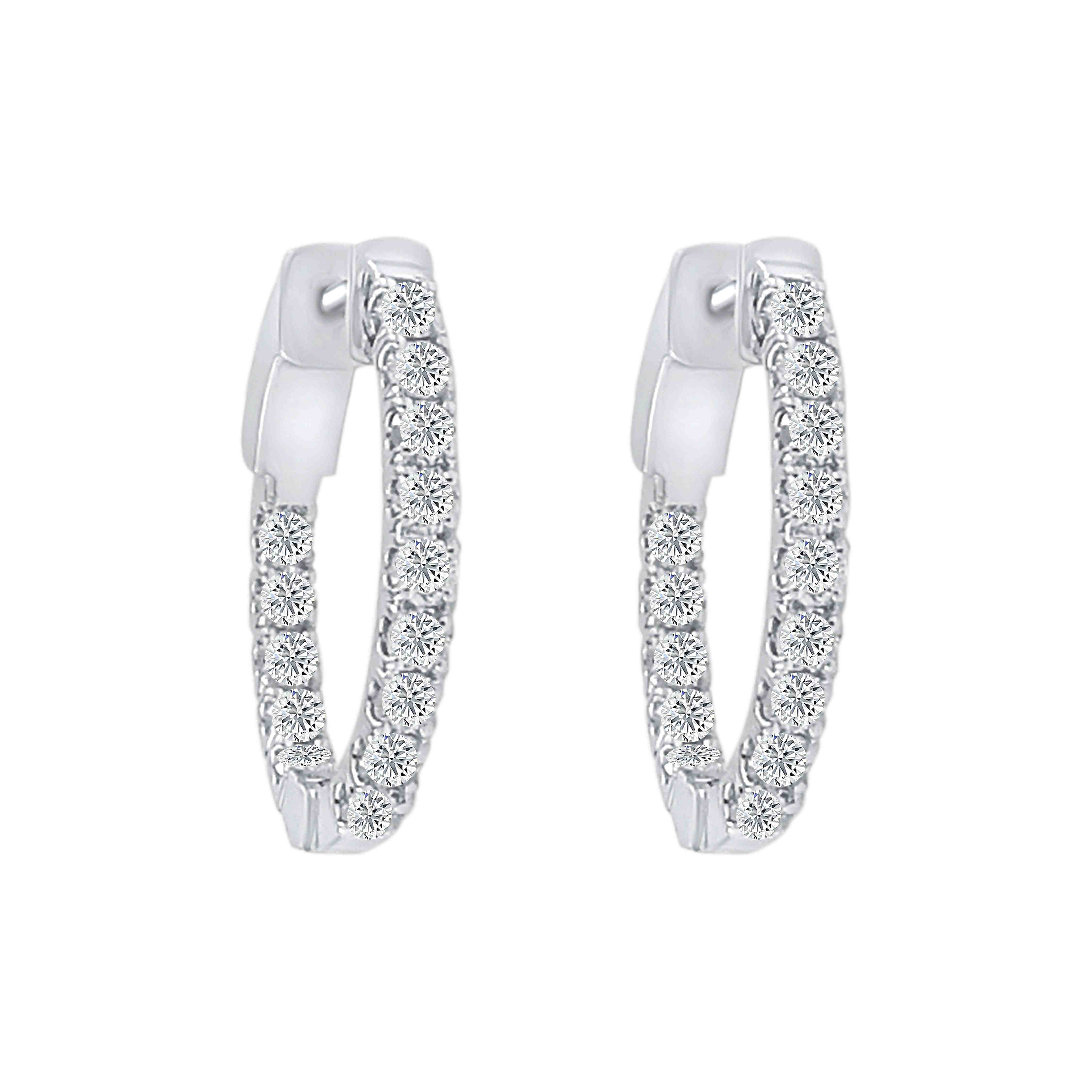 Huggie Hoop Inside Outside Lab Created Diamond Earrings ER30A100MM20